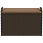 Storage Bench with Cushion Brown 80x51x52 cm Poly Rattan