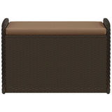 Storage Bench with Cushion Brown 80x51x52 cm Poly Rattan - Top-Down View