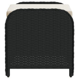 Garden Stool with Cushion Black 58x46x46 cm Poly Rattan