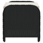 Garden Stool with Cushion Black 58x46x46 cm Poly Rattan