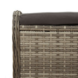 Garden Stool with Cushion Grey 58x46x46 cm Poly Rattan - Close-Up Angle