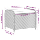 Garden Stool with Cushion Grey 58x46x46 cm Poly Rattan - Extra Image