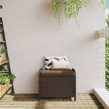 Garden Stool with Cushion Brown 58x46x46 cm Poly Rattan - Side View