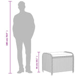 Garden Stool with Cushion Brown 58x46x46 cm Poly Rattan - Low Angle