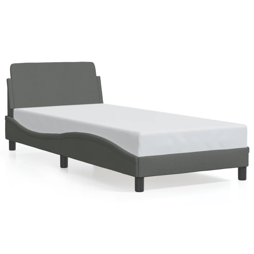 Bed Frame "Dover" Dark Grey 90x190 cm Fabric