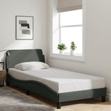 Bed Frame "Dover" Dark Grey 90x190 cm Fabric