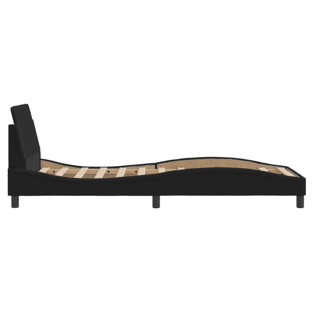 Bed Frame with Headboard "Dover" Black 90x190 cm Fabric