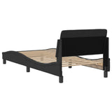Bed Frame with Headboard "Dover" Black 90x190 cm Velvet