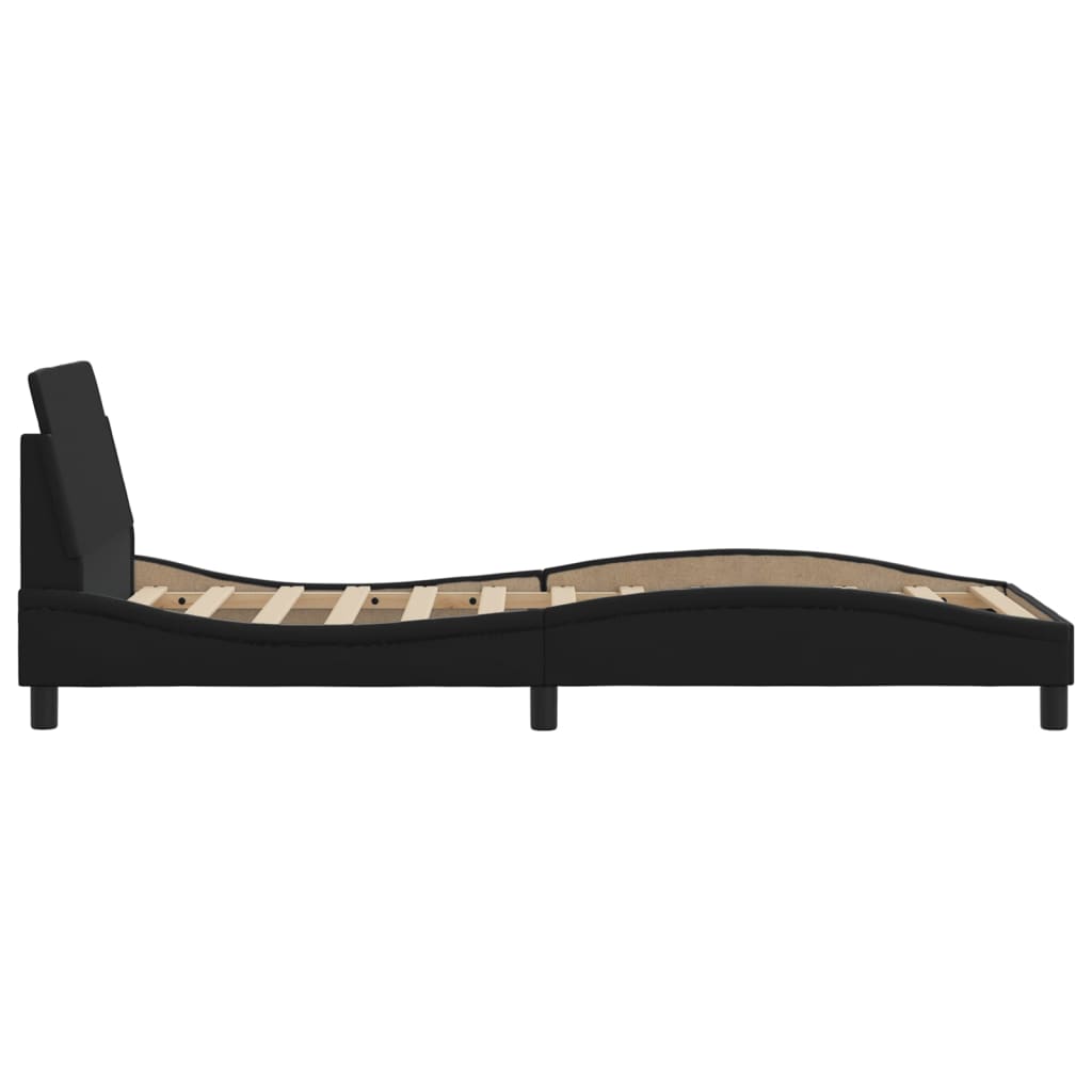 Bed Frame "Dover" Black 90x190 cm Faux Leather