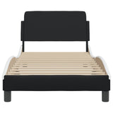 Bed Frame "Dover" Black&White 90x190 cm Faux Leather