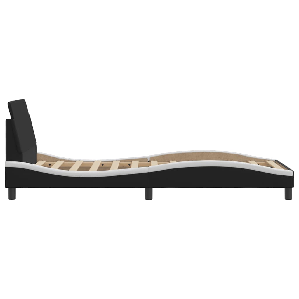 Bed Frame "Dover" Black&White 90x190 cm Faux Leather