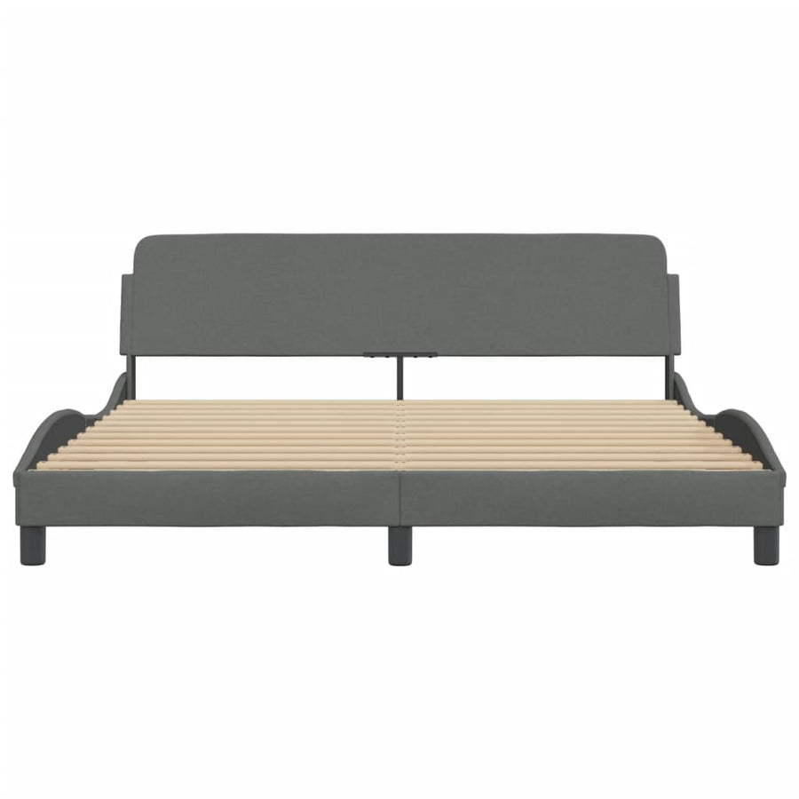 Bed Frame "Dover" Dark Grey 180x200 cm King Fabric