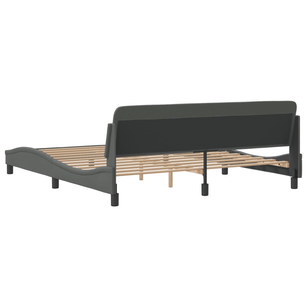 Bed Frame "Dover" Dark Grey 180x200 cm King Fabric
