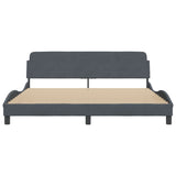 Bed Frame "Dover" Dark Grey 180x200 cm King Velvet