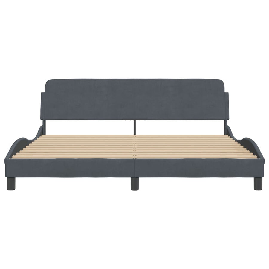Bed Frame "Dover" Dark Grey 180x200 cm King Velvet