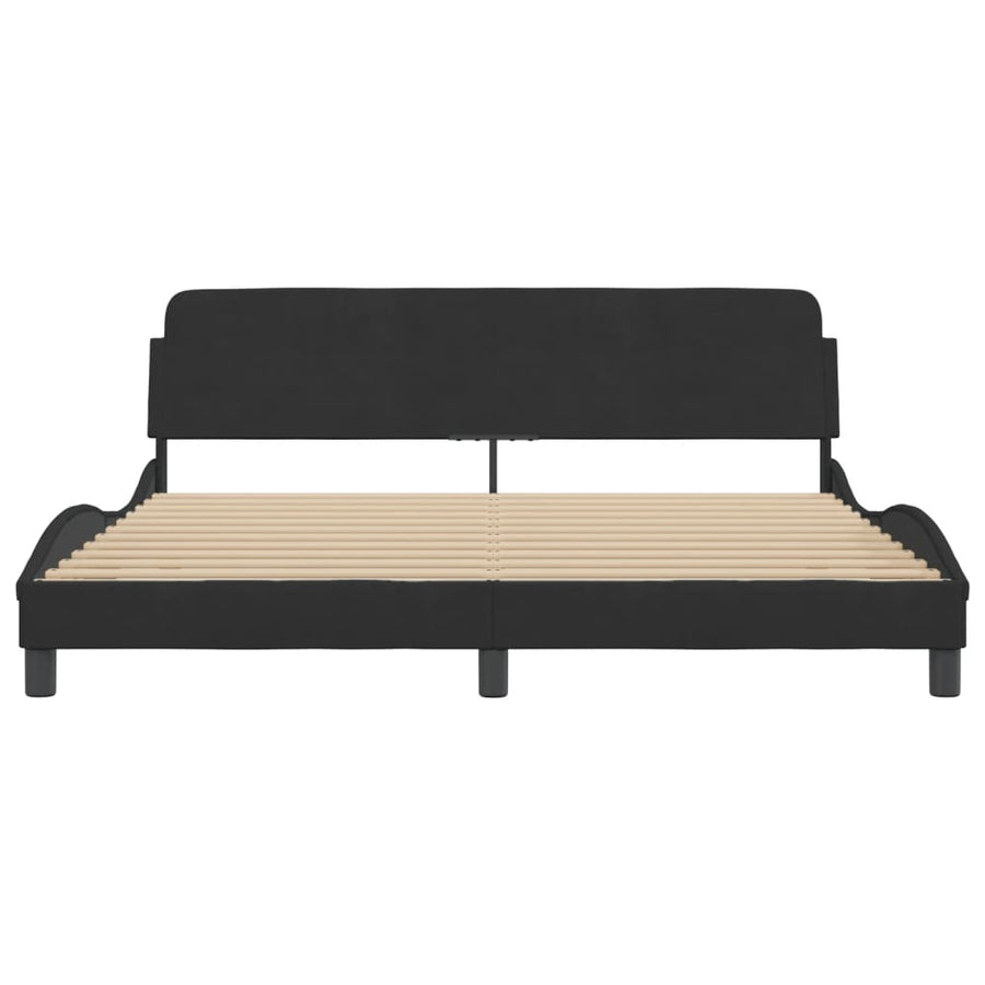 Bed Frame "Dover" Black 180x200 cm King Velvet