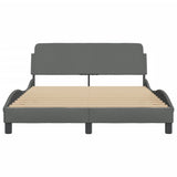 Bed Frame "Dover" Dark Grey 137x190 cm Double Fabric