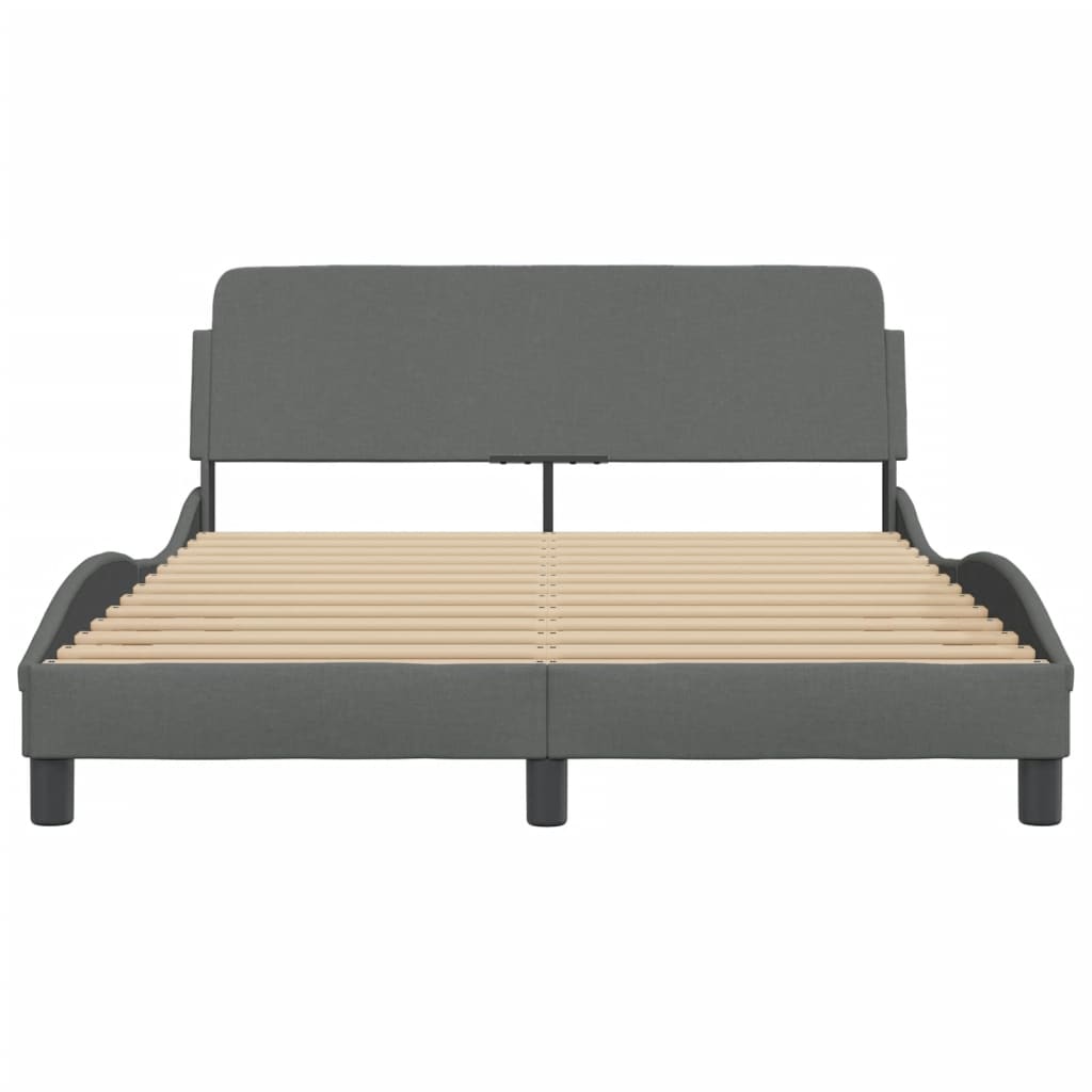 Bed Frame "Dover" Dark Grey 137x190 cm Double Fabric