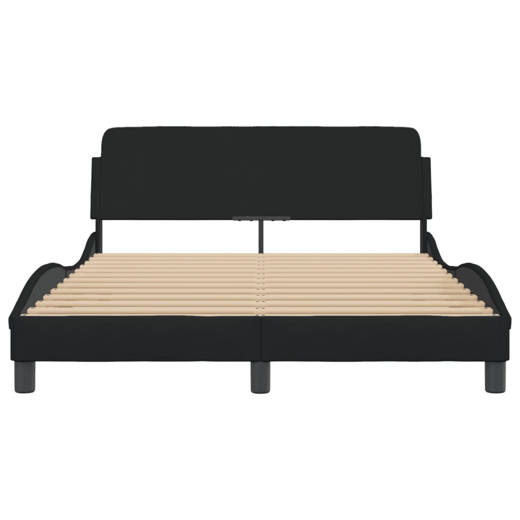 Bed Frame "Dover" Black 137x190 cm Double Fabric
