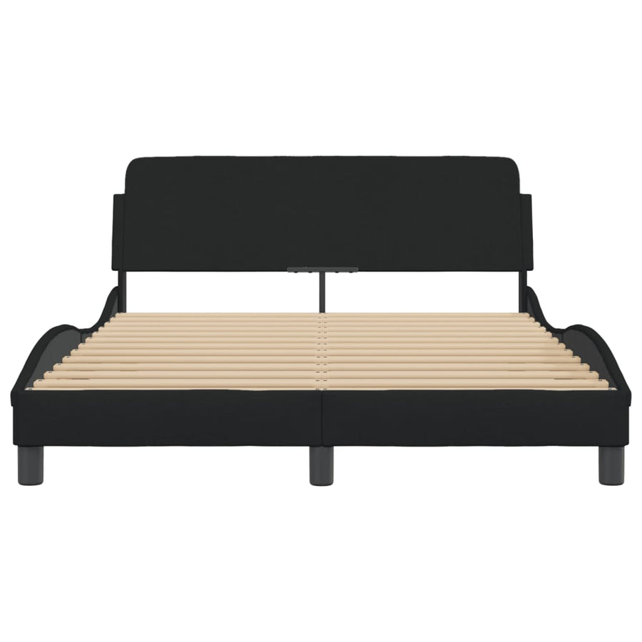 Bed Frame "Dover" Black 137x190 cm Double Fabric
