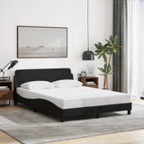 Bed Frame "Dover" Black 137x190 cm Double Fabric