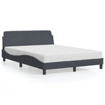 Bed Frame "Dover" Dark Grey 137x190 cm Double Velvet