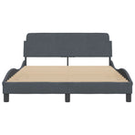 Bed Frame "Dover" Dark Grey 137x190 cm Double Velvet