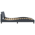 Bed Frame "Dover" Dark Grey 137x190 cm Double Velvet