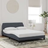 Bed Frame "Dover" Dark Grey 137x190 cm Double Velvet