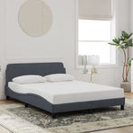 Bed Frame "Dover" Dark Grey 137x190 cm Double Velvet