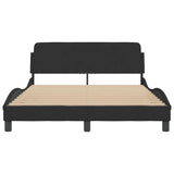 Bed Frame "Dover" Black 137x190 cm Double Velvet