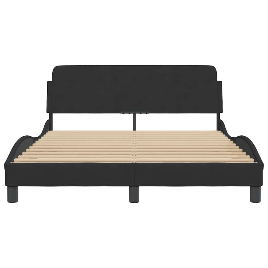 Bed Frame "Dover" Black 137x190 cm Double Velvet