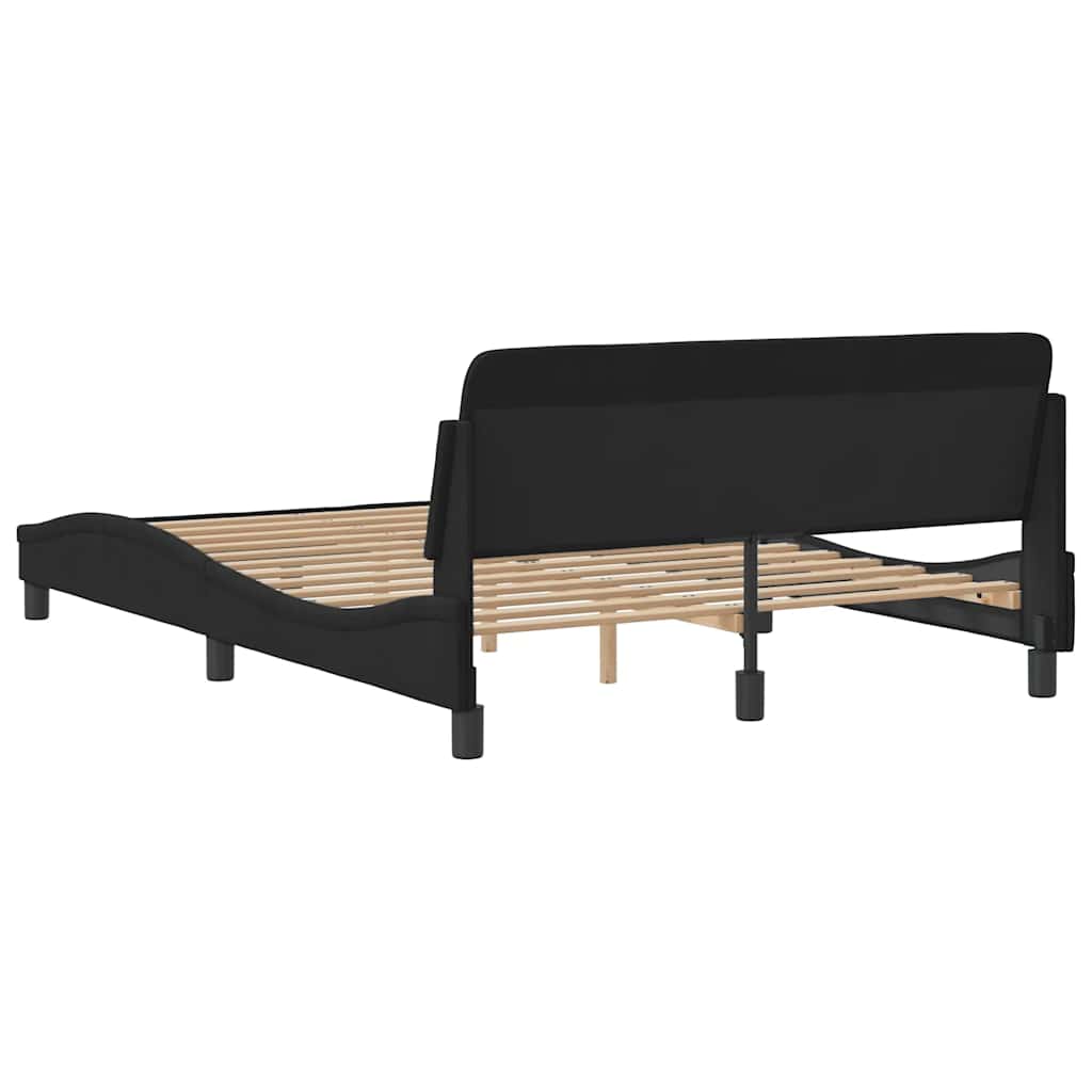 Bed Frame "Dover" Black 137x190 cm Double Velvet