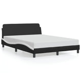 Bed Frame "Dover" Black and White 137x190 cm Double Faux Leather