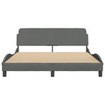 Bed Frame "Dover" Dark Grey 152x203 cm Queen Fabric