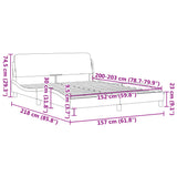 Bed Frame "Dover" Dark Grey 152x203 cm Queen Fabric