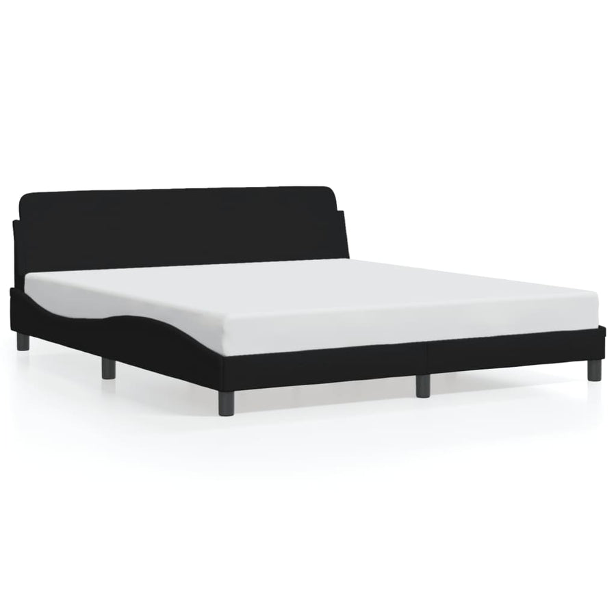 Bed Frame "Dover" Black 152x203 cm Queen Fabric