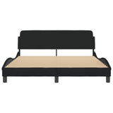 Bed Frame "Dover" Black 152x203 cm Queen Fabric