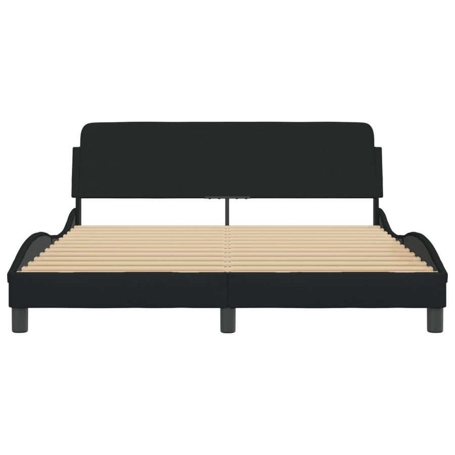Bed Frame "Dover" Black 152x203 cm Queen Fabric