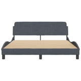 Bed Frame "Dover" Dark Grey 152x203 cm Queen Velvet