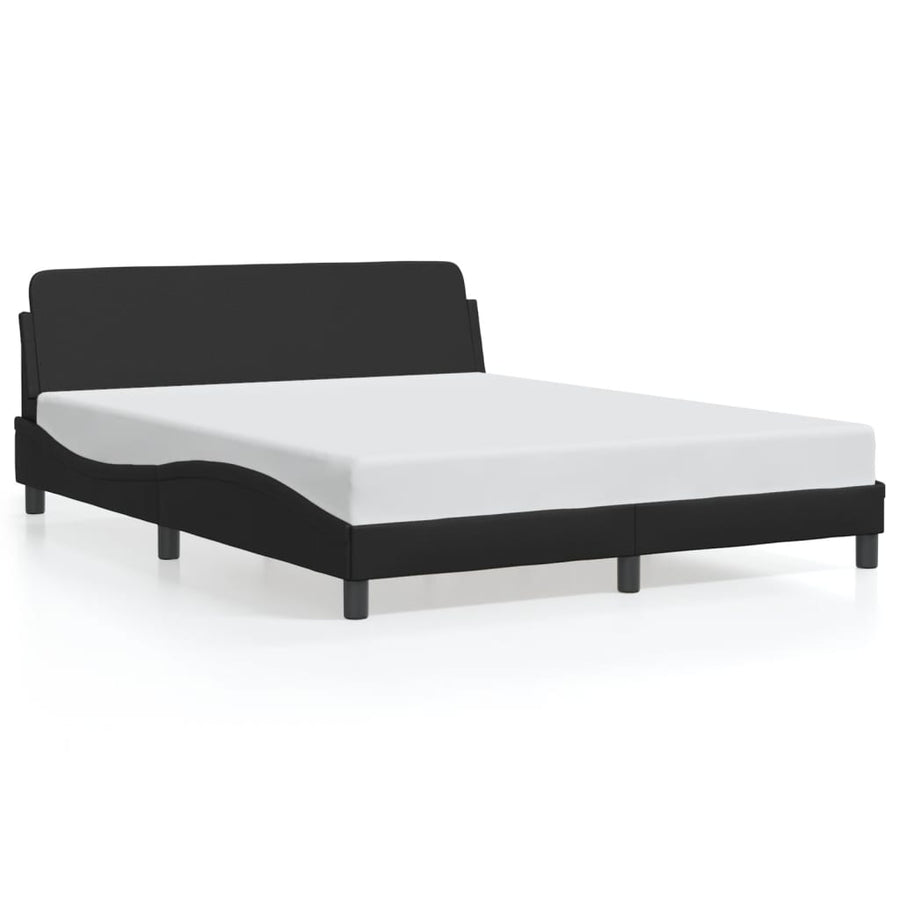 Bed Frame "Dover" Black 152x203 cm Queen Faux Leather