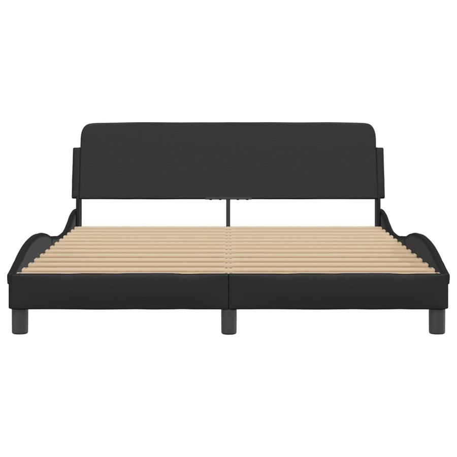 Bed Frame "Dover" Black 152x203 cm Queen Faux Leather