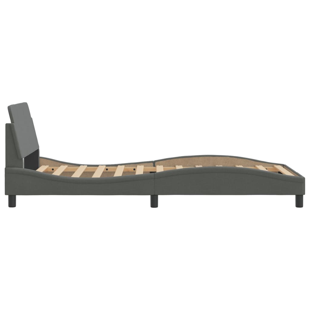 Bed Frame "Dover" Dark Grey 107x203 cm King Single Fabric