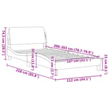 Bed Frame "Dover" Dark Grey 107x203 cm King Single Fabric