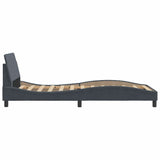 Bed Frame "Dover" Dark Grey 107x203 cm King Single Velvet