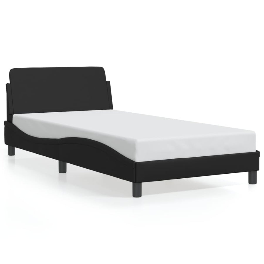 Bed Frame "Dover" Black 107x203 cm King Single Faux Leather