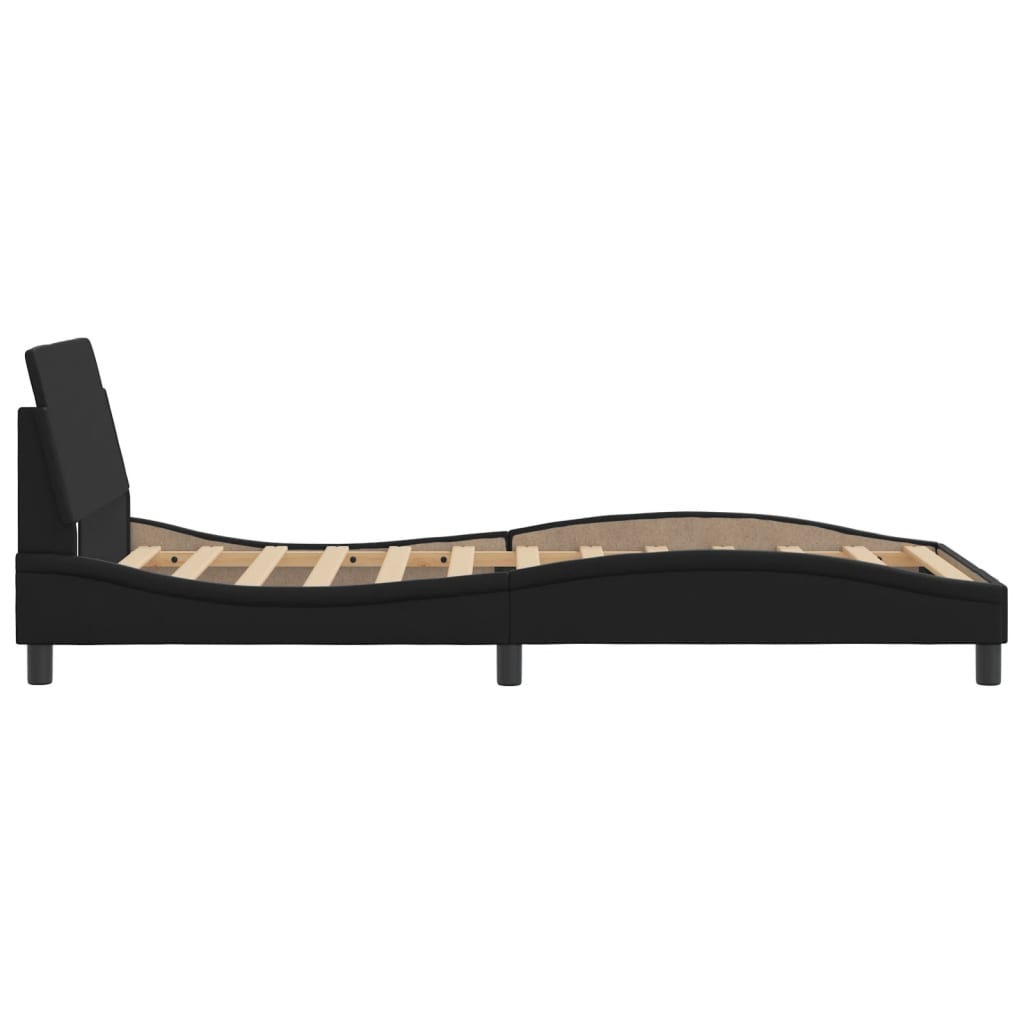 Bed Frame "Dover" Black 107x203 cm King Single Faux Leather
