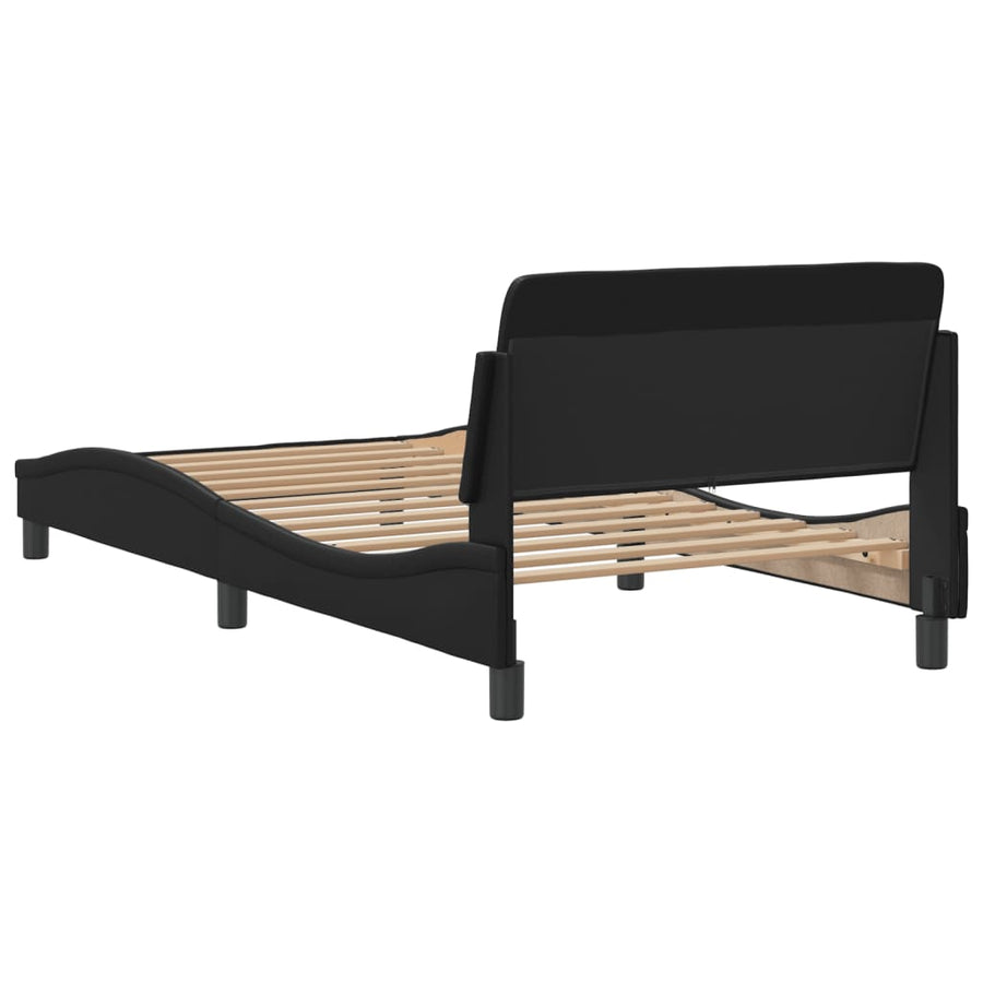 Bed Frame "Dover" Black 107x203 cm King Single Faux Leather