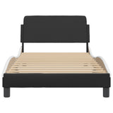 Bed Frame "Dover" Black and White 107x203 cm King Single Faux Leather
