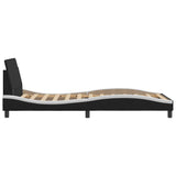 Bed Frame "Dover" Black and White 107x203 cm King Single Faux Leather